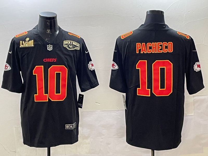 Men Kansas City Chiefs #10 Pacheco Black 2025 Nike Vapor Limited NFL Jersey style 2094